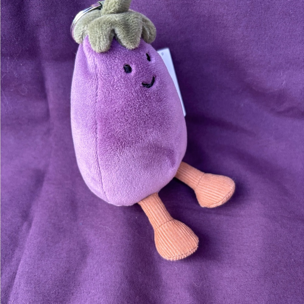 Jellycat Amuseables EGGPLANT Bag Charm Authentic US seller Purple sold out NWT